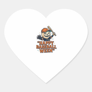 Fröhliches Baseball Ween Vintage Halloween Basebal Herz-Aufkleber