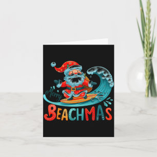 Fröhliches Beachmas Santa Surfen Retro Design  Karte