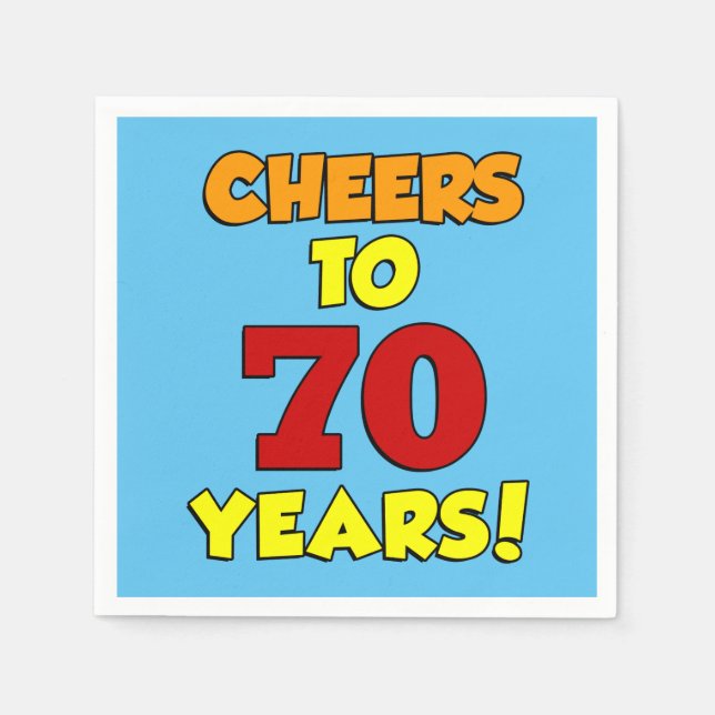 Fröhliches bis 70 Jahre farbiges Party Serviette (Vorderseite)