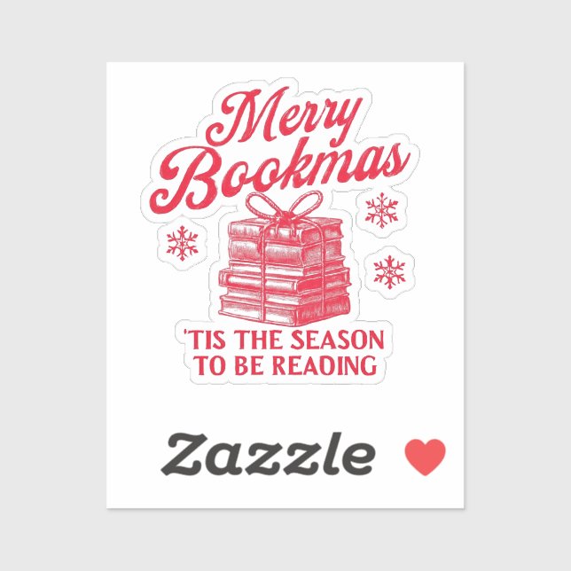 Fröhliches Bookmas, es ist die Zeit zum Lesen  Aufkleber (Blatt)