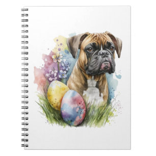 Fröhliches Boxer Dog Ostereier, glücklicher Osterb Notizblock