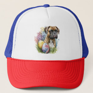 Fröhliches Boxer Dog Ostereier, glücklicher Osterb Truckerkappe