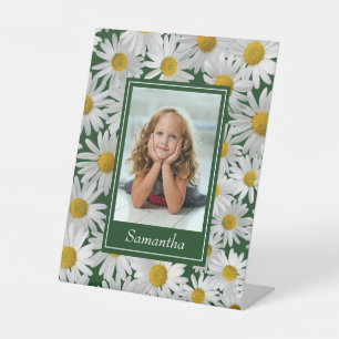 fröhliches "Bright Daisy Custom Foto" - Sockelschild