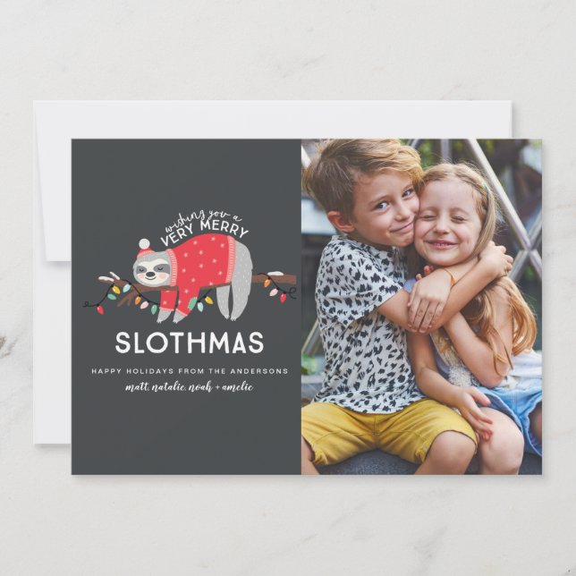 fröhliches, buntes Weihnachtsfest Foto Feiertagskarte (Vorderseite)