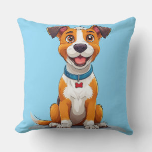 Fröhliches Cartoon-Stil-Hund Geschenk für Haustier Kissen