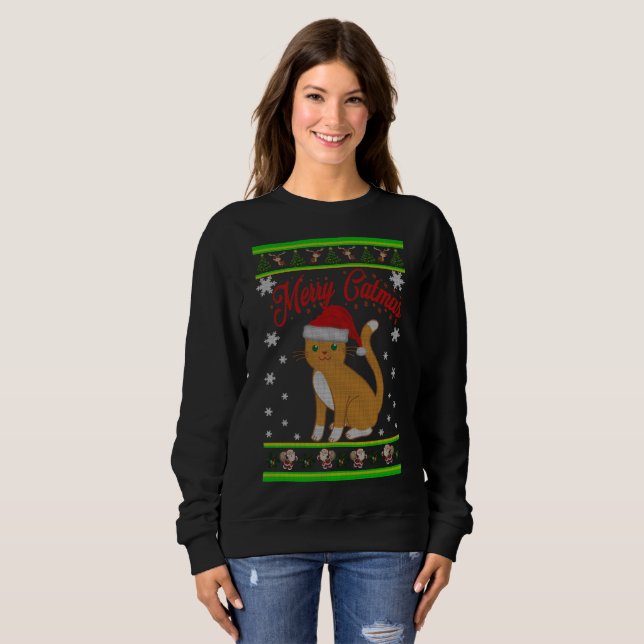 Fröhliches Catmas Sweatshirt (Vorne ganz)