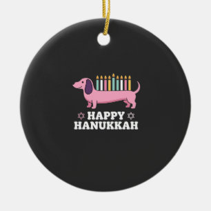 Fröhliches Chanukka Dachshund Hund Keramik Ornament