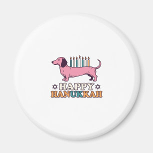 Fröhliches Chanukka Dachshund Menora Hund-Shirt-De Magnet