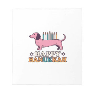 Fröhliches Chanukka Dachshund Menora Hund-Shirt-De Notizblock