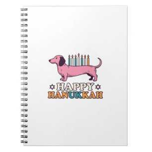 Fröhliches Chanukka Dachshund Menora Hund-Shirt-De Notizblock