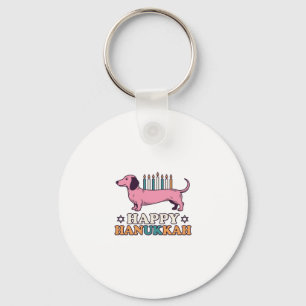 Fröhliches Chanukka Dachshund Menora Hund-Shirt-De Schlüsselanhänger
