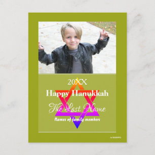 Fröhliches Chanukka-Foto-Postkarte - HAMbWG Feiertagspostkarte