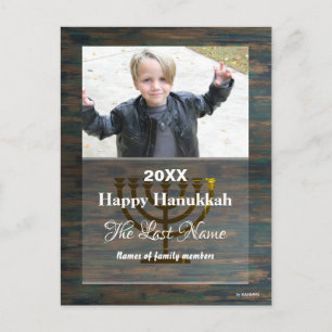 Fröhliches Chanukka Kerzen Foto Postkarte - HAMbWG