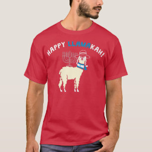 Fröhliches Chanukka lustige Llamakah jüdische Lama T-Shirt
