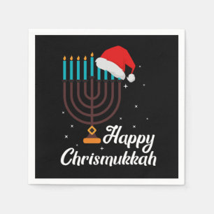 Fröhliches Chrismukkah Hanukkah jüdisches Festgesc Serviette