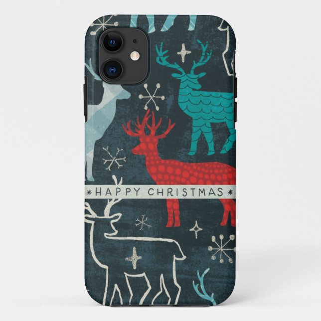 Fröhliches Christmastime Ren Case-Mate iPhone Hülle (Rückseite)