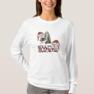 Fröhliches Christmouse mit Baum T-Shirt