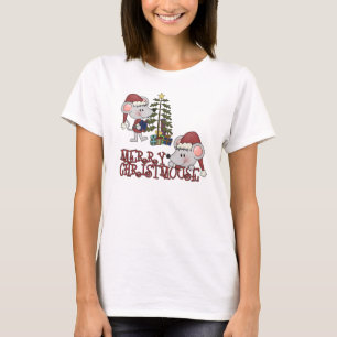 Fröhliches Christmouse mit Baum T-Shirt