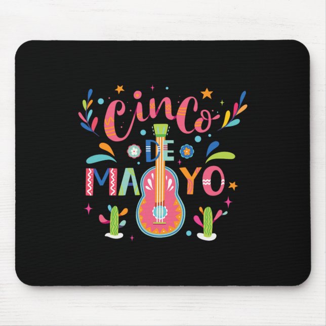 Fröhliches Cinco De Mayo Mexiko Fiesta Taco Gitarr Mousepad (Vorne)