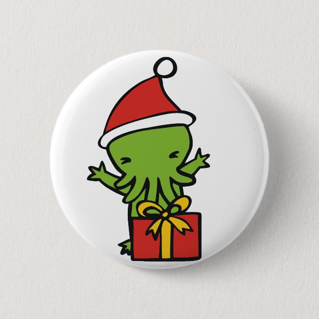 Fröhliches Cthulmas Button (Vorderseite)