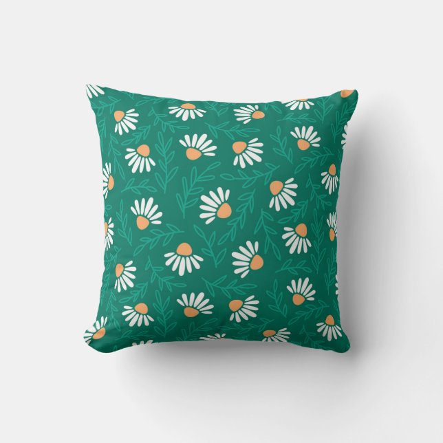 fröhliches Daisy Pattern Kissen (Vorderseite)
