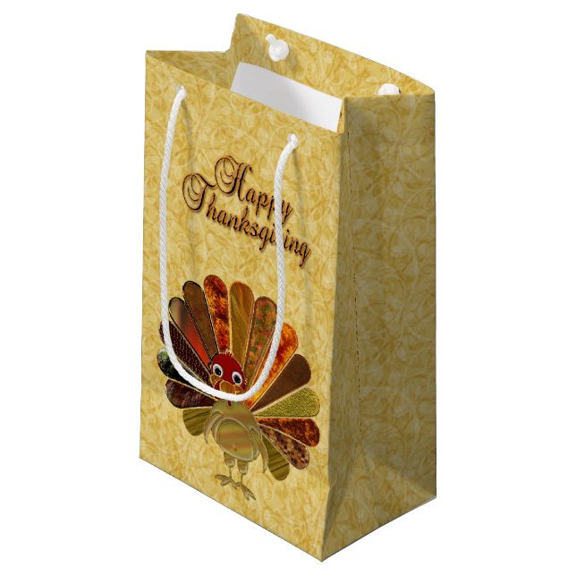 Fröhliches Dankeschön an die Türkei Kleine Geschenktüte (Vorderseite Schrägansicht)