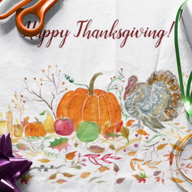 Fröhliches Danksagenkürbis mit der Türkei Seidenpapier (Von Creator hochgeladen)