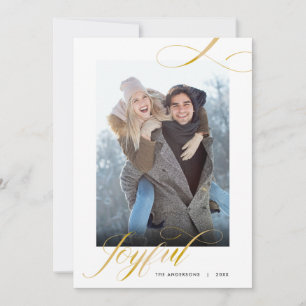 Fröhliches Elegantes Gold Schrift Foto Weihnachten