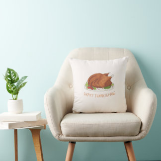 Fröhliches Erntedankfest Brathähnchen Wurf Kissen