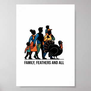 Fröhliches Erntedankfest Familienessen Design Poster