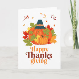 Fröhliches Erntedankpumpkin mit Hats und Blätter Einladung
