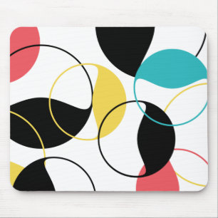 fröhliches, farbenfroh-trendy geometrisches Kreism Mousepad