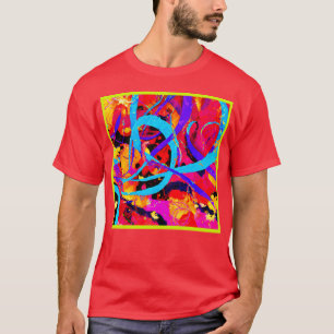 fröhliches farbiges Muster spielen T-Shirt