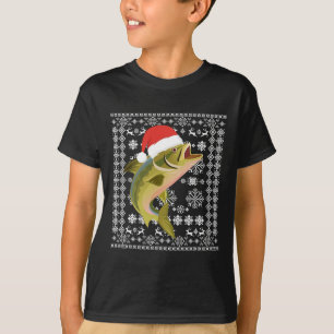 Fröhliches Fishmas hässliches Weihnachts-T-Shirt S T-Shirt