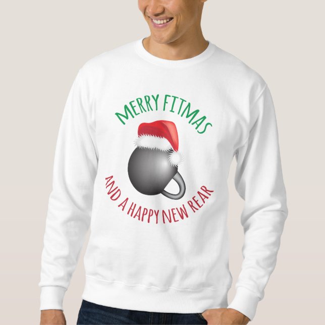 Fröhliches Fitmas und glückliche neue Rückseite Sweatshirt (Vorderseite)