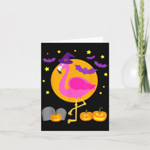 Fröhliches Flamingoween Lustiger Flamingo Hallowee Karte
