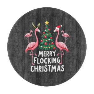 Fröhliches Flockendes Weihnachten Xmas Flamingo Ba Schneidebrett