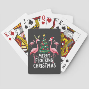 Fröhliches Flockendes Weihnachten Xmas Flamingo Ba Spielkarten