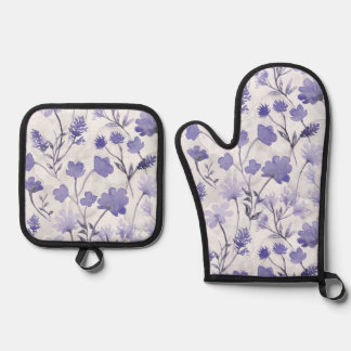 Fröhliches Flora-Ofenhandschuh- und Topflappen-Set Ofenhandschuh & Topflappen-Set