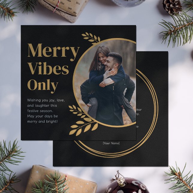 Fröhliches Foto nur für ein elegantes Weihnachtsfe Einladung (Von Creator hochgeladen)