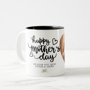 Fröhliches Foto zum Muttertag, benutzerdefinierter Zweifarbige Tasse