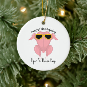 Fröhliches Friendsgiving Truthahn Thanksgiving Ges Keramik Ornament