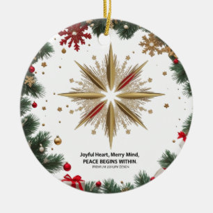 Fröhliches Frohes Keramik-Kreis-Ornament  Keramik Ornament