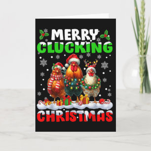 Fröhliches Gackern Weihnachten Lustiger Hühner San Karte