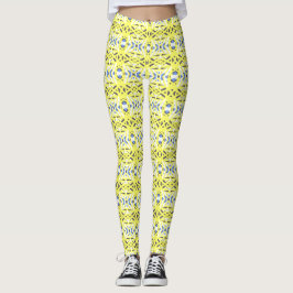 Fröhliches gelbes blaues graues geometrisches Must Leggings