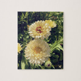 Fröhliches gelbes Blumenpuzzle.