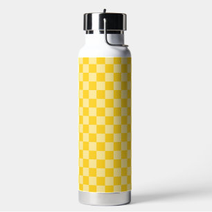Fröhliches gelbes Karomuster Trinkflasche