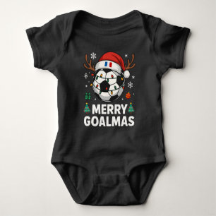 Fröhliches Goalmas Frankreich - Lustiger Fußball-W Baby Strampler