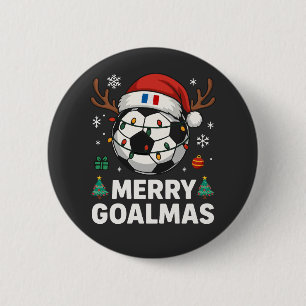 Fröhliches Goalmas Frankreich - Lustiger Fußball-W Button