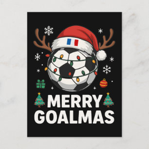 Fröhliches Goalmas Frankreich - Lustiger Fußball-W Postkarte